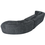 VnndeNest 125" Curved Sofa，Modern Half Moon Sectional Sofa, Comfy Chenille Fabric Upholstered Minimalist Sofa with 3 Pillows, 3 Seater Cloud Couch for Living Room, Apartment, Free Installation，Grey VnndeNest