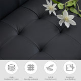 TYBOATLE Sofa Couch 62" W Loveseat w/ 2 USB Charger Ports & 2 Cupholders, Mid-Century Modern Tufted Small Love Seat Couches for Office, Living Room,Bedroom,Apartment,Dorm (3, Black) TYBOATLE