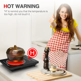 Electric Cooktop, Portable Electric Cooktop 1800W Single Burner Stove with LED Touch Screen, 8 Power & 8 Temperature Levels, Timer, Microcrystalline Panel,120V Energy Saving Hot Plate for Home Camping GTKZW