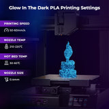 AMOLEN Glow in The Dark Filament, 1.75mm 3D Printer PLA Filament, Dimensional Accuracy +/- 0.02 mm, 1KG/2.2lb, Fit Most FDM Printer, Firefly Blue AMOLEN