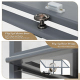 Athena Collection Curio Display Cabinet with Acrylic Doors, 3-Tier Clear Display Case 42” Hight Display Shelf for Trophy Figures Curio Collectibles for Living Room Bedroom, Grey Athena Collection