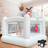 White Bounce House for Kids 2-8 Indoor Bouncy Castle with Pump Toddler Bounce House PVC Waterproof Materials Easy to Clean Outdoor Toddler Toys 68 x 68 x 58.2 inch iLink-outer