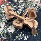 lagine Wooden Acoustic Guitar Pick Box with Stand, Personalized Guitar Box for Pick, Engraved Guitar Picks Box, Wood-carved Guitar Pick Stand for Guitar Picks Storage, for Guitarist Musician lagine