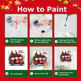 Christmas Paint by Numbers for Adults Framed, Gnome Paint by Numbers Kit for Adults with Easel, Easy Crafts Painting by Number for Gift Home Decor 9.84x9.84 in hkejoi