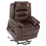 S*MAX Lift Chairs Recliners for Elderly Power Recliner Chairs Full Air Leather Electric Recliner Chairs Side Pockets USB Charge Port and Remote Control Power Lift Recliners Brown S*MAX