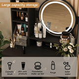 MOUMON Vanity Desk Vanity Mirror Makeup Desk with Lights, Vanity Desk with Mirror and Lights, Makeup Vanity with Drawers and Shelves, Crystal MOUMON