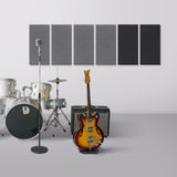 UMIACOUSTICS 4 PCS Acoustic Panels, 2“ Thick 23.6" x 11.8" Fiberglass Sound Proof Wall Panels, Self-adhesive Sound Absorbing Panels for Studios, Office, Home Theater. Deep Black UMIACOUSTICS