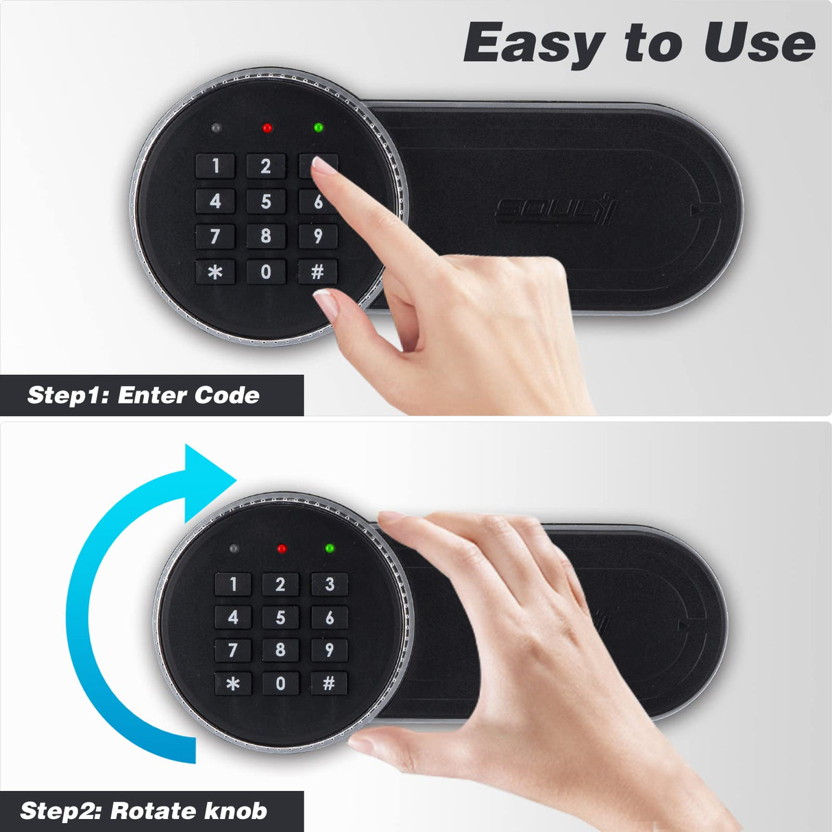 SOULYI Safe Box, 0.5 Cubic Feet Small Safe with Digital Keypad Override Keys, Money Safe Mounted on Wall Floor of Home Office Hotel For Jewelry Document Cash Gun Storage SOULYI