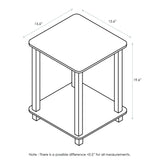 Furinno Simplistic Set of 2 End Table, Dark Walnut Furinno
