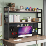 2 Tier Multifunctional Industrial Desktop Bookshelf for Home and Office Storage FPIGSHS