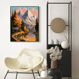 DIYDECORFUN Mountain Paint by Numbers Kit for Adults Beginner, National Park Paint by Number On Canvas, Mountain Oil Painting Kit, Adults' Paint-by-Number Kits for Gift Home Decor 16x20 Inch DIYDECORFUN