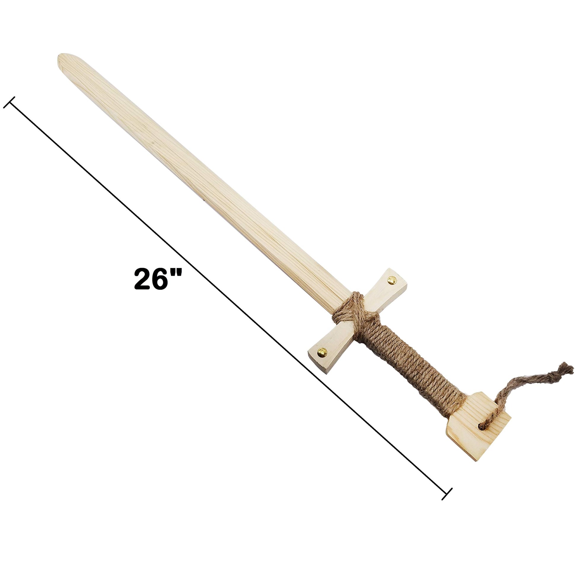 Adventure Awaits! Wooden Toy Sword for Kids | 2 Pack | Knights of The Round Table Style with Jute Wrapped Handle | Lightweight and Durable for Imaginative Kids | Set of 2 - WoodArtSupply