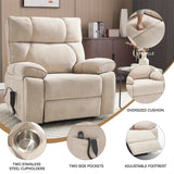 RHHVVR Oversized Power Lift Recliner Chair with Massage and Heating, 24.8" W Big Lay Flat Lift Recliner for Elderly, Medium-Firm Electric Recliners with Hidden Cup Holders,Beige RHHVVR