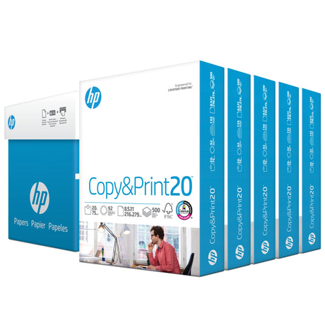 HP Printer Paper | 8.5 x 11 Paper | Copy &Print 20 lb | 5 Ream Case - 2500 Sheets| 92 Bright Made in USA - FSC Certified| 200350C HP