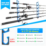 PLUSINNO H5 Horizontal Fishing Rod/Pole Holders for Garage, Wall or Ceiling Mounted Fishing Rod Rack, Aviation Aluminum Fishing Pole Holder Holds up to 10 Rod or Combos or Nets Storage Racks PLUSINNO