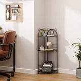 Corner Bathroom Shelf Metal Short Corner Stand Shelf Black Small Bathroom Storage Corner Shelf Unit for Toilet Shower Room 3 Tier CICUFY