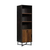 Sauder Canton Lane Industrial 3-Shelf Bookcase with Door/Book Shelf, Brew Oak Finish Sauder