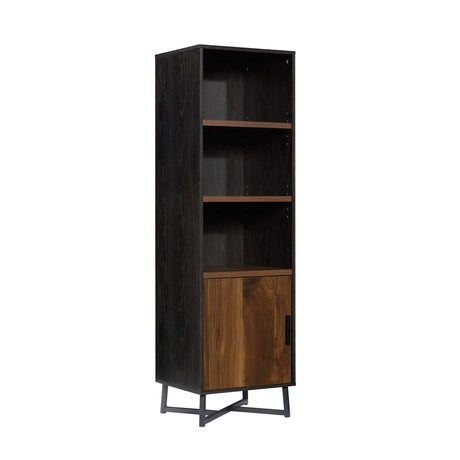 Sauder Canton Lane Industrial 3-Shelf Bookcase with Door/Book Shelf, Brew Oak Finish Sauder
