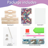 JISHSHAY Diamond Art Serving Tray Diamond Painting Food Tray Gem Art Serving Platter Gem Painting Mosaic Kits for Adults DIY Kits for Adults, with Wood Handle 20×30cm/7.87×11.81in, Butterfly JISHSHAY