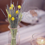 CISDUEO Dried Flowers Bouquet Dried Wheat Stalks Bundle Natural Lavender Dried Flowers Craspedia Flowers Dried Floral Arrangements for Wedding Party Table Centerpiece Decor Farmhouse DIY CISDUEO