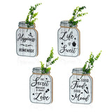 Bnesi Kitchen Wall Decor,Rustic Farmhouse Decorations,4 Pcs Mason Jar Wooden Rustic Kitchen Decor for Wall (beige) Bnesi
