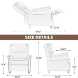 UIXE Pushback Recliner Chairs Set of 2, Fabric Armchair Push Back Accent Chair, Rivet Trim Club Chair Home Theater Overstuffed Single Sofa Reading Seat for Living Room, Stripe Blue UIXE