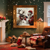 cviokrdu Christmas Paint by Numbers Kit for Adults - Santa Claus Adult Paint by Number Kits on Canvas, DIY Christmas Elk Oil Painting for Gift Home Wall Decor (16x16inch) cviokrdu