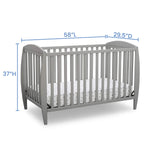 Delta Children Taylor 4-in-1 Convertible Baby Crib, Easy to Assemble, Sustainable New Zealand Wood, Grey Delta Children