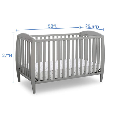 Delta Children Taylor 4-in-1 Convertible Baby Crib, Easy to Assemble, Sustainable New Zealand Wood, Grey - WoodArtSupply