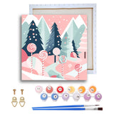 Ginfonr Framed Paint by Numbers Kit for Adults, Christmas Acrylic Paint by Numbers on Canvas, Santa Oil Painting with Brushes, Adults Paint-by-Number Kits for Home Wall Decor (4PCS 8x8inch) Ginfonr