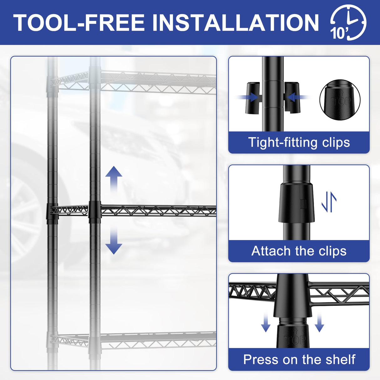 Homtell 1 PCS 5 Tier Shelving Unit Wire Rack, Heavy Duty Adjustable Shelf Rolling Storage Shelves with Wheels, 14" D x 30" W x 60" H 750 lbs Capacity Kitchen Garage Pantry Shelves for Small Spaces Homtell