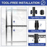 Homtell 1 PCS 5 Tier Shelving Unit Wire Rack, Heavy Duty Adjustable Shelf Rolling Storage Shelves with Wheels, 14" D x 30" W x 60" H 750 lbs Capacity Kitchen Garage Pantry Shelves for Small Spaces Homtell