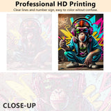 TUMOVO Adult Paint by Number Kits on Canvas, DIY Acrylic Painting for Adults Kids Paint by Number, Graffiti Adults' Paint-by-Number Kits DJ Monkey with Headphones and Sunglasses, 16 x20 Inch TUMOVO