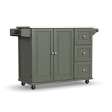 Homestyles Mobile Kitchen Island Cart with Stainless Steel Top, Sage Green homestyles