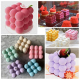 3D Bubble Candle Molds - 6 Cavity Bubble Cube Silicone Mold for Candles Soap Making, Bubble Cake Mold for Baking Dessert Mousse Cake Jelly Ice Cream Actvty