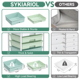 Craft cart,Rolling Cart with Drawers,Storage Cart with 5 Drawers and Wooden Tabletop for Under Desk Organizers and Storage,Green SYKIARIOL