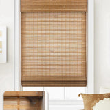 Cordless Natural Woven Wooden Curtains, Cordless Blackout Bamboo Roman Blinds, Natural Woven Wooden Curtains, Lined Bamboo Window Blinds with Excellent Privacy 31" W x 52" H Generic