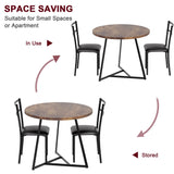 GAOMON Dining Table Set for 2, Kitchen Table and Chairs for 2 with Upholstered Chairs, 3 Piece Dining Room Table Set, Round Kitchen Table Set for GAOMON