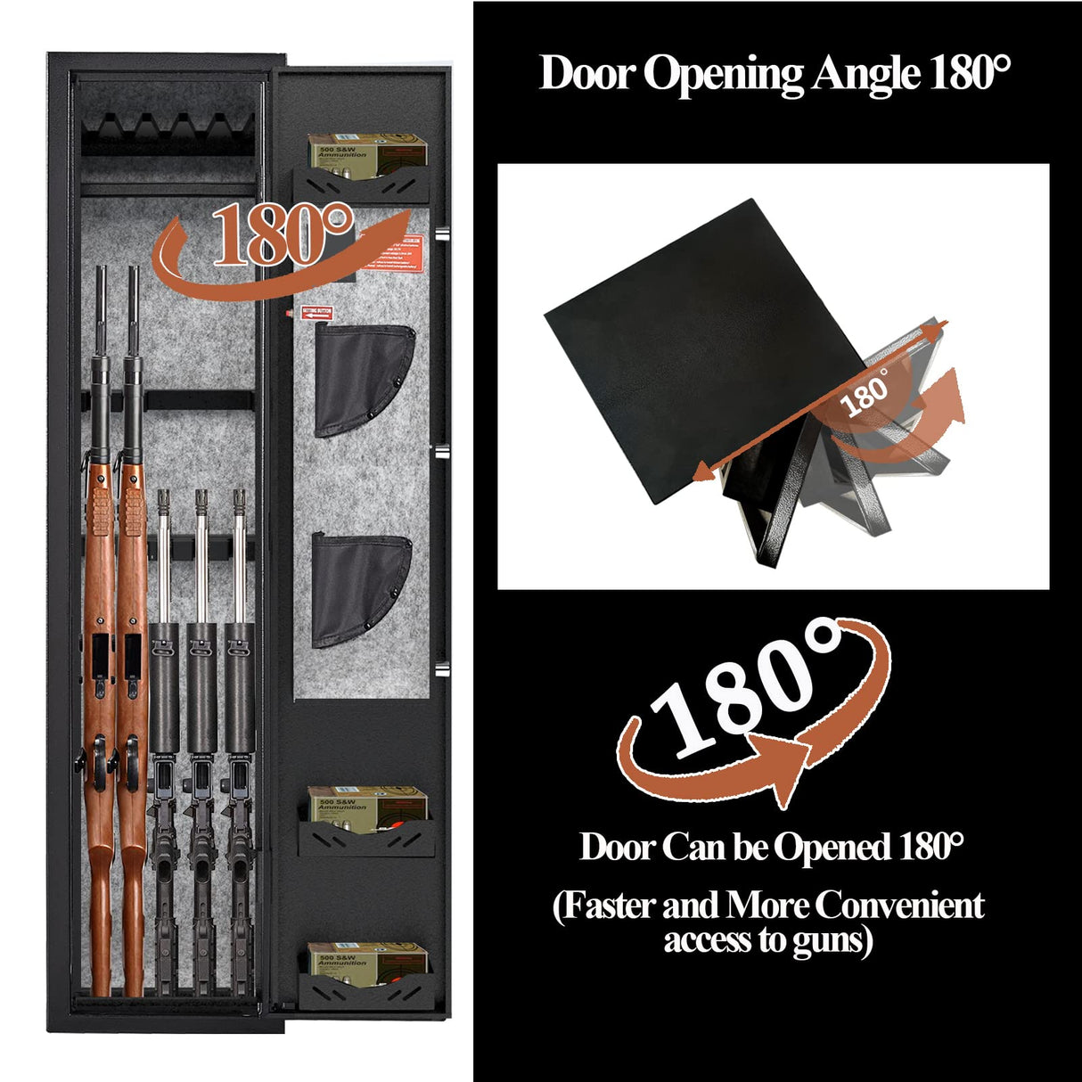 KAER 3-5 Gun Safe,Gun Safes for Home Rifle and Pistols,Rifle Safe,Gun Cabinet,Gun Safes for Rifles and Shotguns,Gun Safe Rifle with Removable Shelf,Assembled(Keypad Lock 55.12'' x 12.6" x 9.84'') KAER