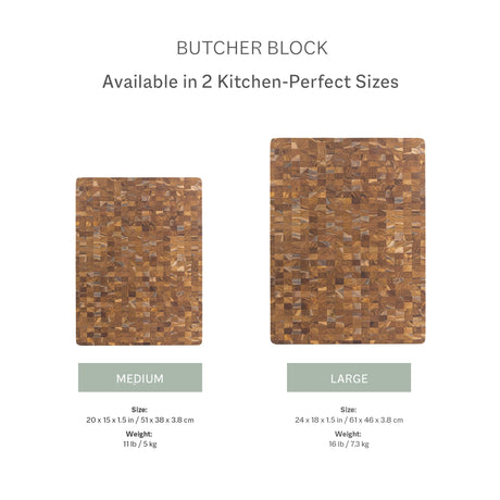 Teakhaus Butcher Block Cutting Board - Large Wooden Cutting Board - Teak End Grain Wood - Knife Friendly - FSC Certified Teakhaus