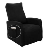 SearchI Recliner Chair Cover Jacquard Chair Covers 4 Piece, Small Recliner Sofa Slipcover for Home Theater Seating with Elastic Bottom, Recliner Protector with Pocket for Recliners, Black SearchI
