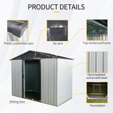 HiHomely 8ft 4ft Outdoor Metal Storage Shed with Sliding Door & Foundation – Durable, Weather -, Lockable for, Tools & Equipment (White + Black) (1 Doors) HiHomely