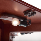 KUVADAZ Lighted Corner Curio Display Cabinet with Doors, 6 Tiers Corner Curio Cabinet with Adjustable Tempered Glass Shelves and Mirrored Back Panel, Modern Glass Display Cabinet No Bulb Cherry KUVADAZ