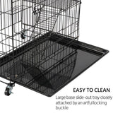 Yaheetech 49'' Collapsible Cat Cage 4-Tier Metal Cat Kennel Ferret Enclosure Chinchilla Cage with Rotating Casters/Ramp/Ladders/Hammock for Indoor Kitten Yaheetech