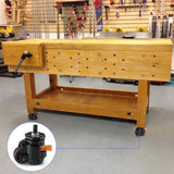 MOLIGOU Leveling Stem Casters, Retractable Leveling Casters with Ratchet Handle, Heavy Duty Workbench Casters, Total Load Capacity 2200 Lbs, 4 Pack MOLIGOU