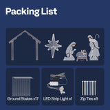 VIVOHOME 5FT Lighted Nativity Scene Outdoor, Christmas Nativity Set for Yard, Lawn, Garden, Party VIVOHOME