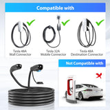 EVDANCE Extension Cord for Tesla 21ft Extension Cable Max Support 12KW 50Amp 240V with NACS Plug Extension Cord for Your Level 1&2 EV Charger Tesla Wall Connector EVDANCE