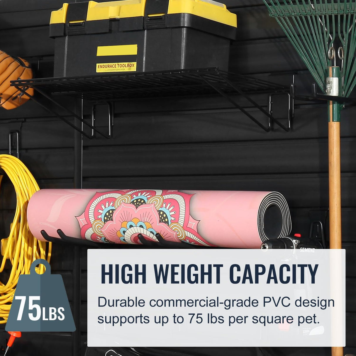 BRITINE Slatwall Panel Garage Organizer PVC Slatwall Heavy Duty Wall Mounted Rack, Interlocking Slat Wall Panels for Tool Organization Peg Board(White 4 x 4 ft) BRITINE