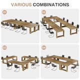 Tribesigns 7 ft Conference Table for 6 to 8 People, Modern Rectangle Meeting Room Desk for Boardroom, Home Office, Oak Tribesigns