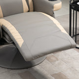 HOMCOM Manual Recliner Armchair PU Leather Lounge Chair w/Adjustable Leg Rest, 135° Reclining Function, 360° Swivel, Cup Holder and, Storage Pocket HOMCOM